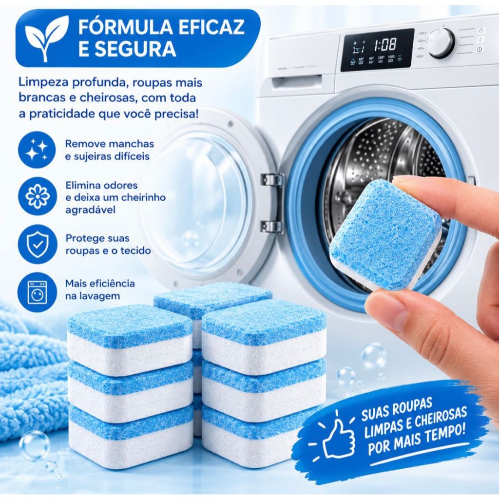 Kit Limpador de máquina de lavar, comprimido efervescente sólido para remover manchas