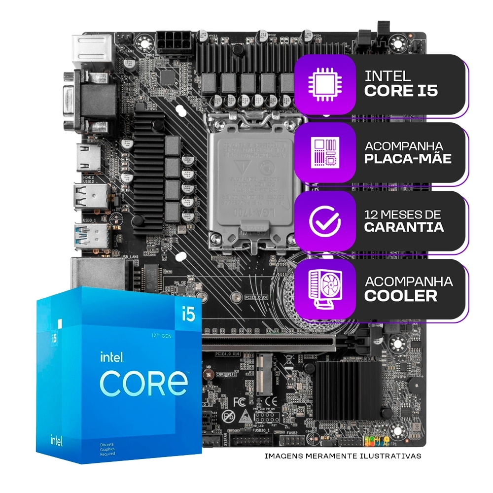 Kit Upgrade Gamer Intel Core i5-12400F + H610M