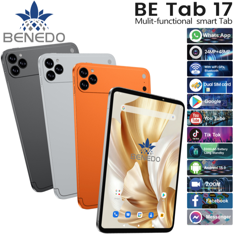 Tablet BE TAB 17 Wifi com chip 10.1 8GBRAM+512GB 8000mah Android 15, Teclado+Mouse Câmera Bluetooth