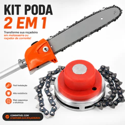 Motopoda Adaptador de Roçadeira E Trimmer Corrente De Motosserra 26mm 9 Estrias