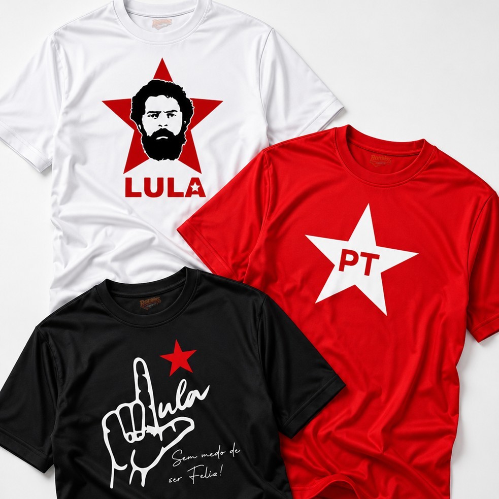 Camisa Camiseta LULA PT Unissex Masculina ou Feminina Esquerda Esperança do Brasil Faz o L Dry DIVERSAS CORES E MODELOS