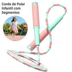 Corda de Pular Infantil Segmentada Ajustável Macia para Iniciantes Aula Educação Física Crianças