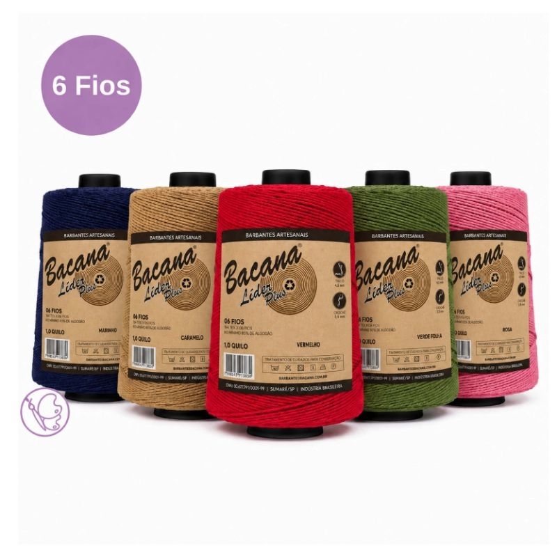 BARBANTE BACANA 6 FIOS - 1 KG | Barbante 4/6