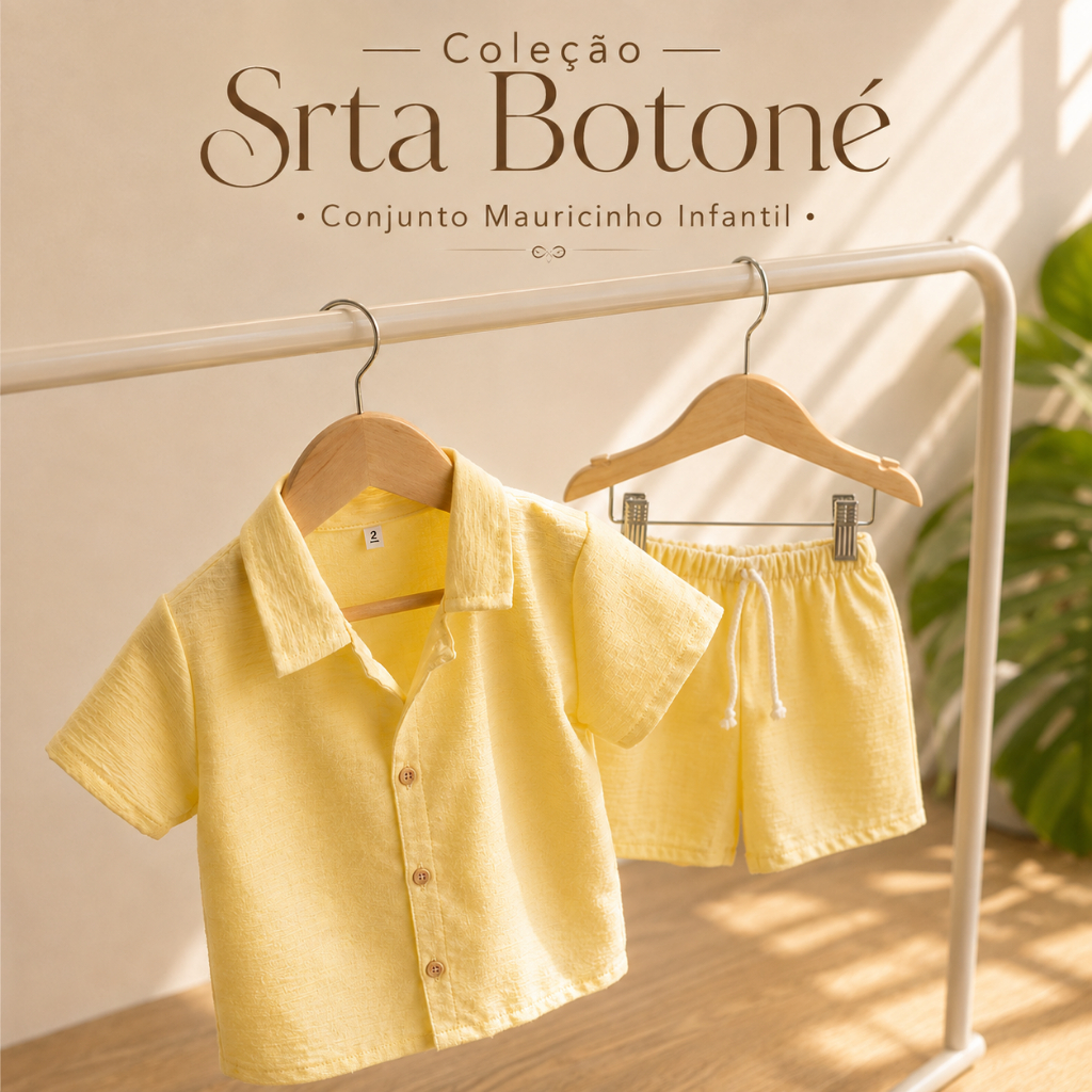 Conjunto Infantil Menino - Camisa e Bermuda Mauricinho Moda Kids