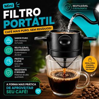 Mini Filtro de Café Inox Reutilizável Portátil Coador Sem Papel para Caneca Xícara Chá Individual