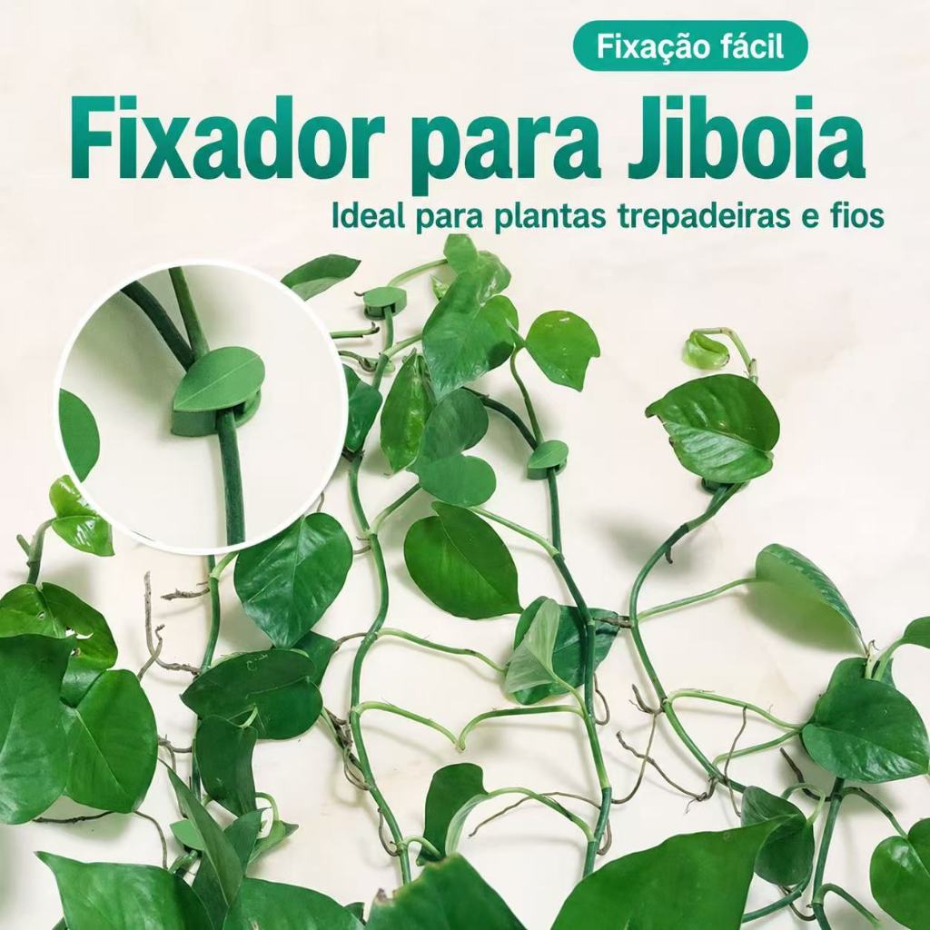 Presilha Adesiva Formato de Folha para Plantas Fixador de Caules na Parede Organizador Verde