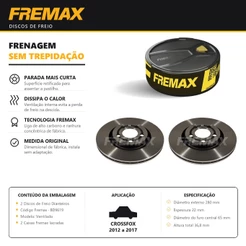Par Disco de Freio Ventilado CROSSFOX 1.6 2012 a 2017 Fremax