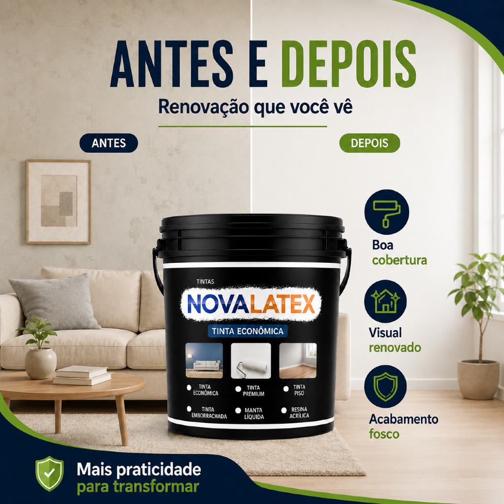 Tinta De Parede Acrílica Econômica Novalatex 5kg - Sem Cheiro Antimofo Interior Fosca