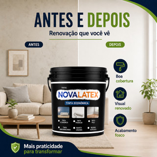 Tinta De Parede Acrílica Econômica Novalatex 5kg - Sem Cheiro Antimofo Interior Fosca