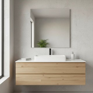 Espelho Quadrado 100x100cm Lapidado e Polido – Decorativo para Banheiro, Moderno e Sofisticado