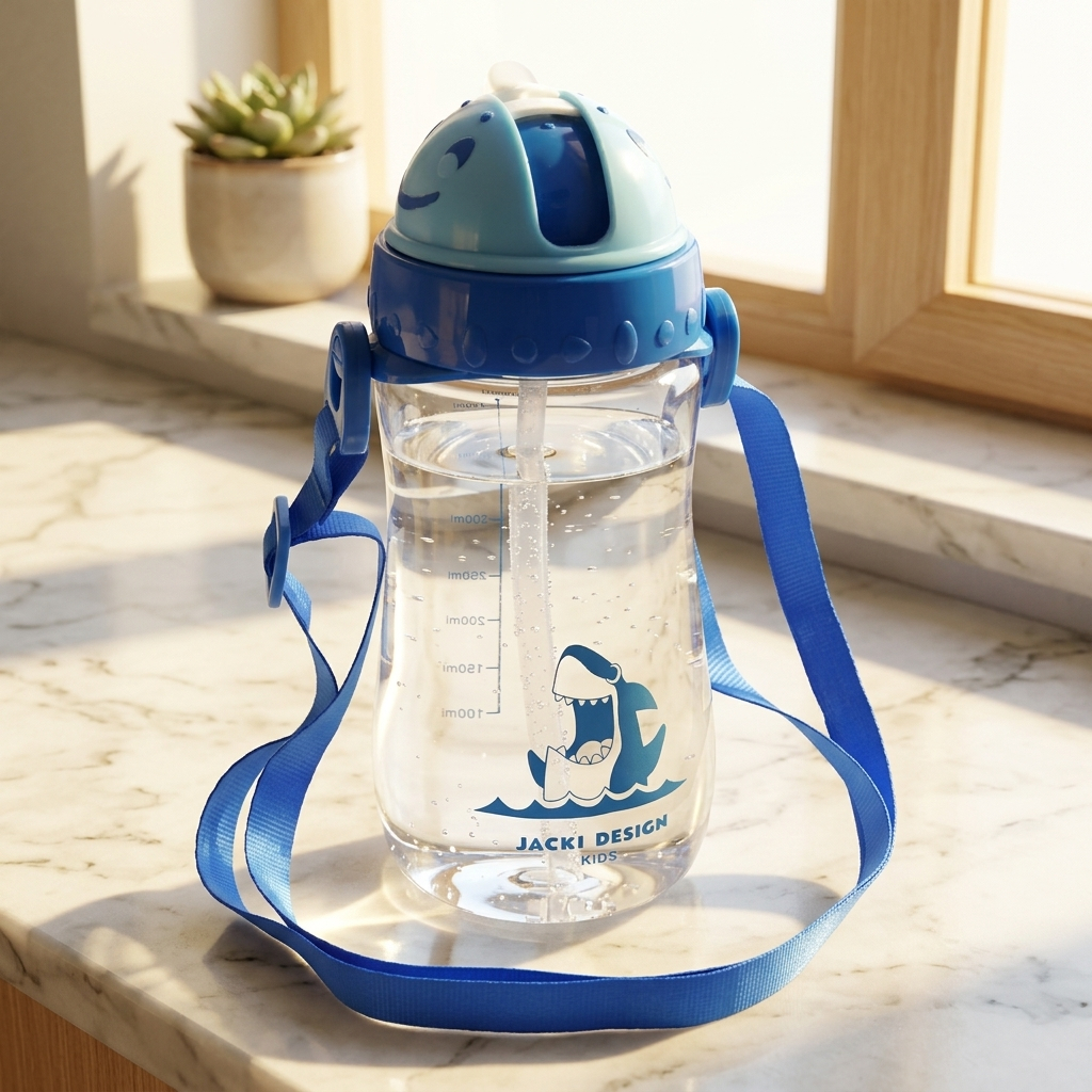 Garrafa Infantil 460ml Jacki Design Pimpolho Com Canudo Retrátil BPA Free Antivazamento
