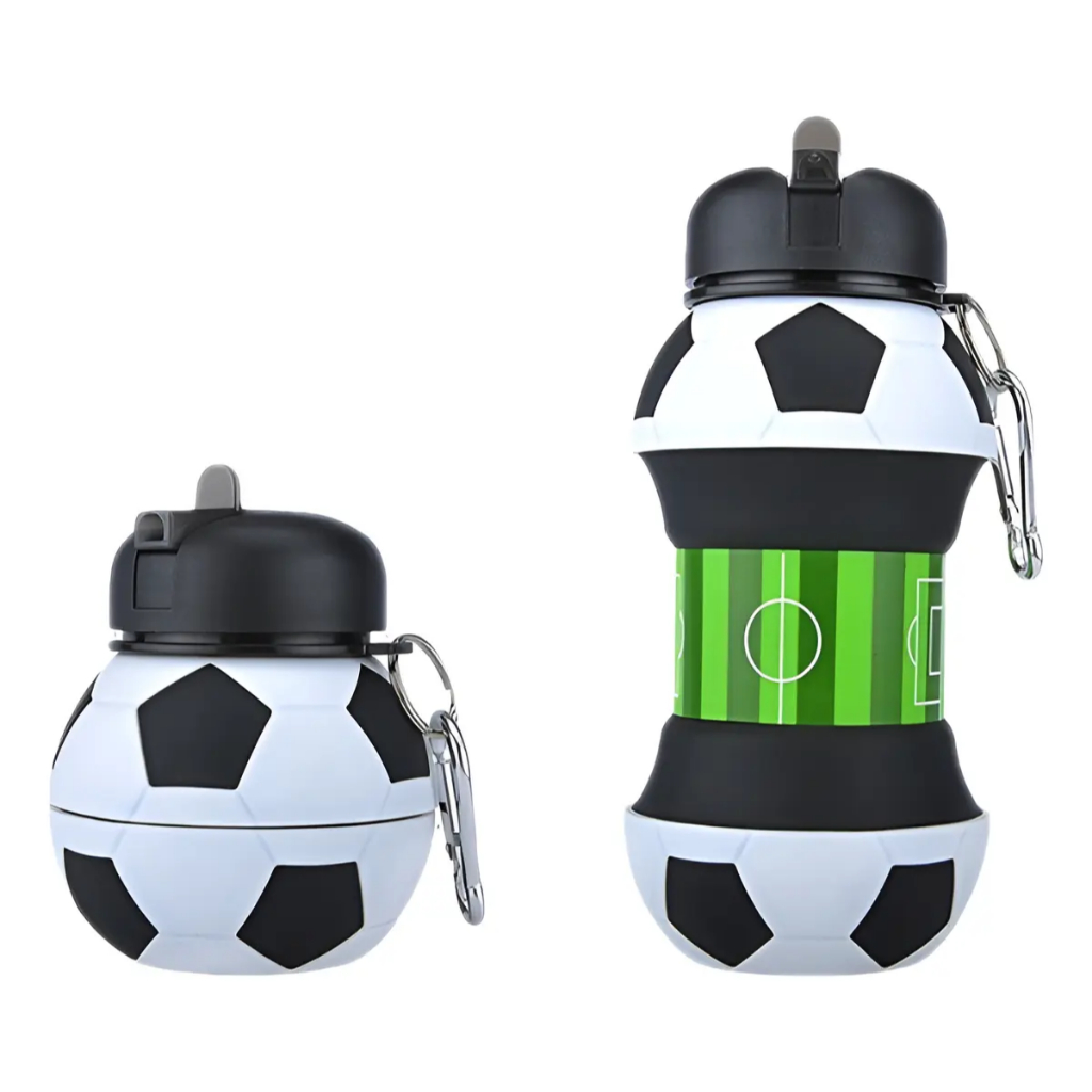 Garrafa Dobrável de Silicone Retrátil 500-ml Portátil Infantil Futebol garrafa de esportes Ar Livre infantil — imagem 2 de 2