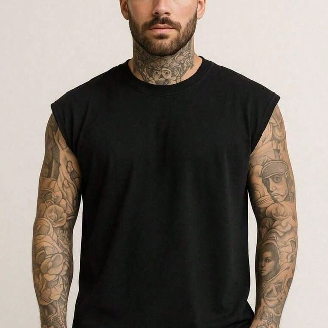 Camiseta Regata Oversized Masculina Academia Machão Treino Longline Lisa Blusa Cavada