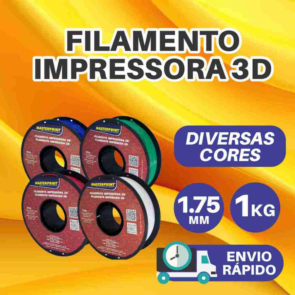 Filamento PETG MasterPrint 1Kg 1.75mm Várias Cores para Impressora 3D