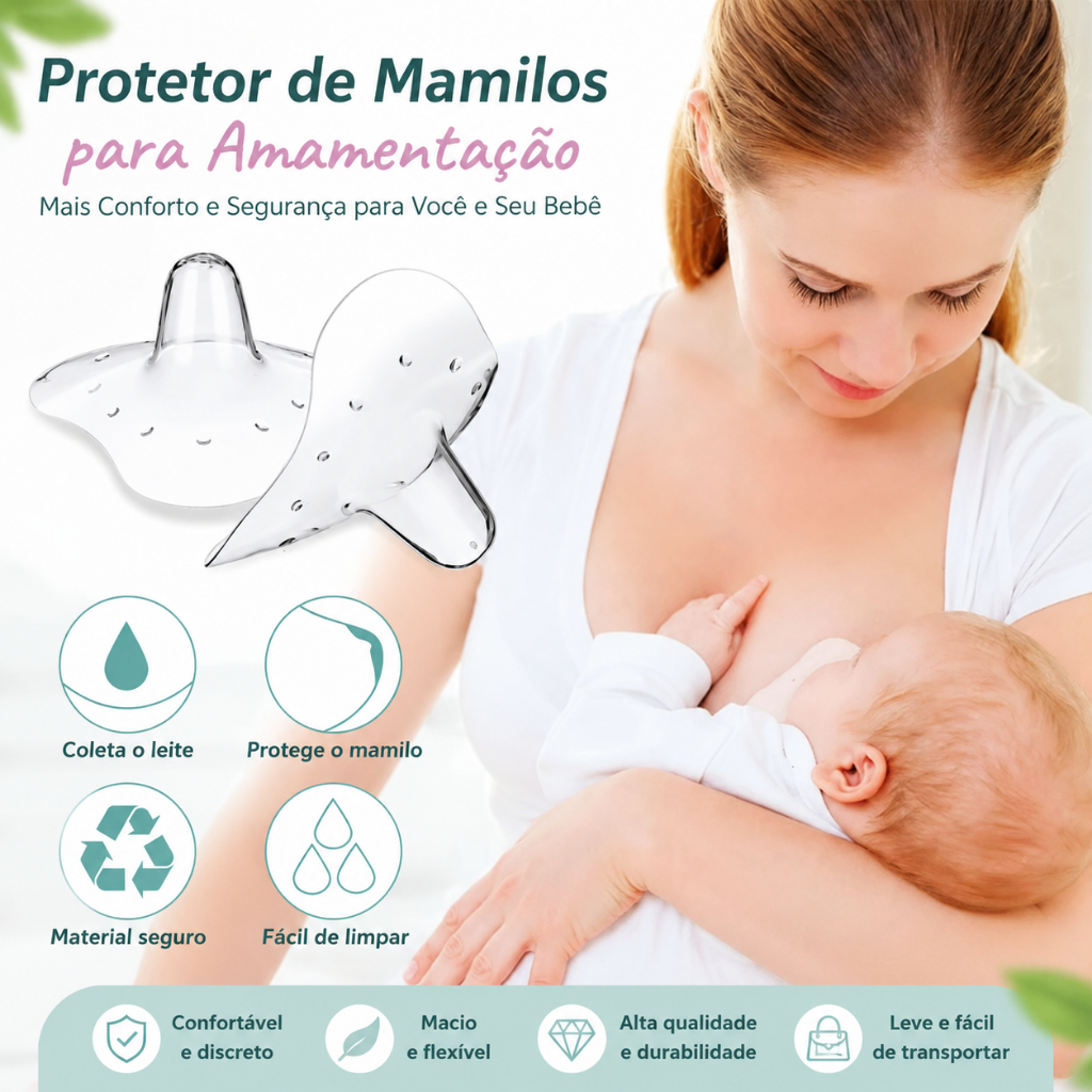 bico protetor de mamilos em silicone bico de seio amamentação 2 peças par