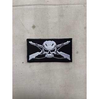 Patch Bordado Tático - Caveira e Espingardas Cruzadas