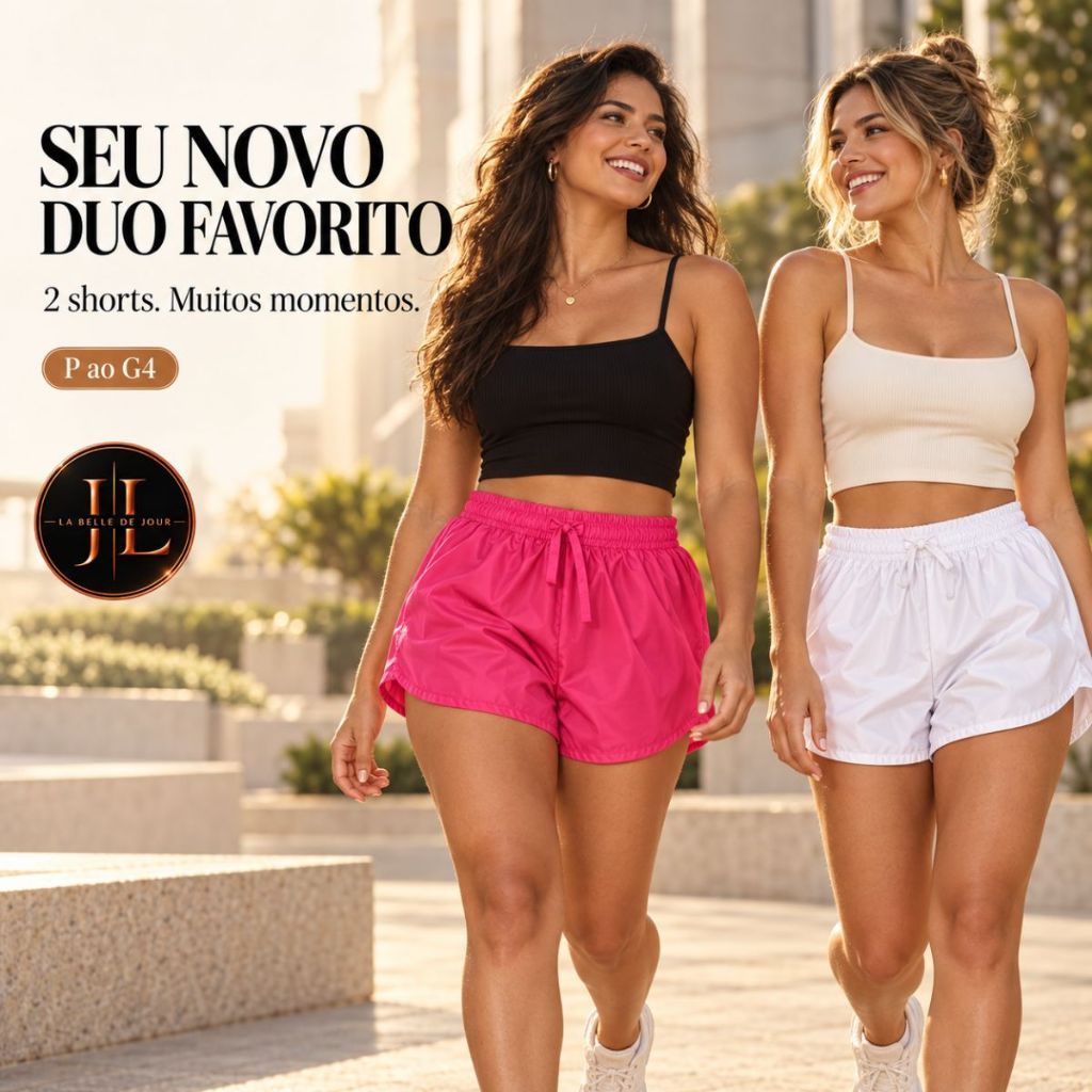 Kit 2 Short Tactel Feminino Casual Corrida Shorts Academia Shortinho Caminhada Saída de Praia Mulher Plus Size P ao G4