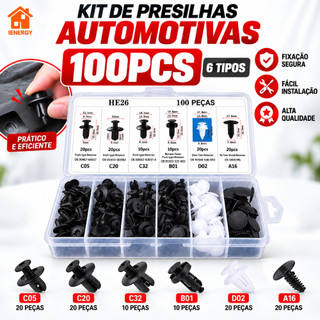 100 Pcs auto fastener Clipe Mista Corpo Do Carro push Pino Retentor rivet stops Guarnição Da Porta Painel kit