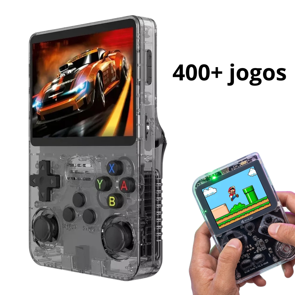 Mini Game Portátil Retrô 400 Jogos Tela IPS 3.5" KP-GX02