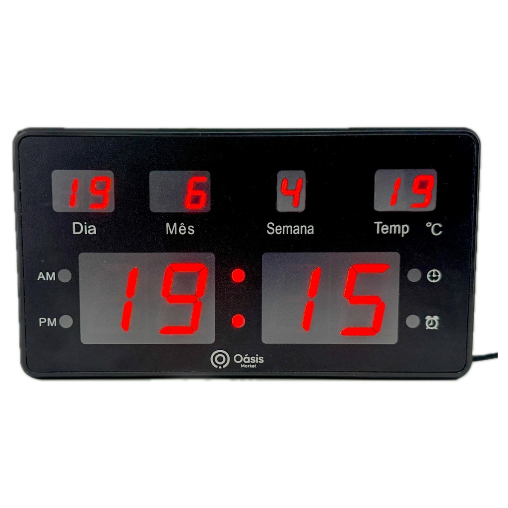 Relógio Parede Mesa Led Digital Calendário Termômetro L15