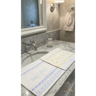 2 Toalhas Lavabo Dohler Personalizadas | Kit Casal | Toalhas Lavabo | Toalhas Premium | Toalhinha de Boca | Toalha Luxo