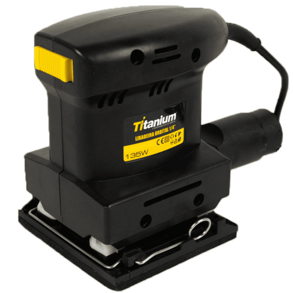 Lixadeira Orbital Treme Trema 135w 1/4 Madeira Ferro Parede 110v/127v acompanha 1 Lixa - Titanium Platina