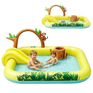 Piscina Playground Com Aspersor De Animais 330L 214 x 167 x 85cm