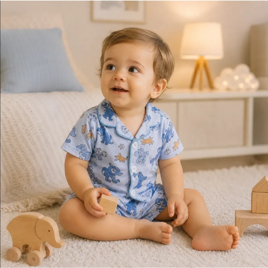 Pijama Infantil Americano Masculino Mafessoni Malha Fria 100% Manga Curta Sortido 1 ao 16 Estampa Sortida