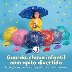 Sombrinha Automática Infantil Leve Durável Estampada Fofa PVC Jardim de Infância KL-312