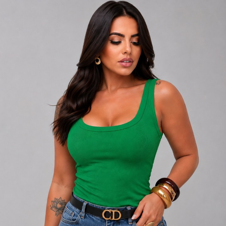 BLUSA REGATA FEMININA CANELADA LISA ESTILOSA ELEGANTE BÁSICA BLUSINHA DIA A DIA.