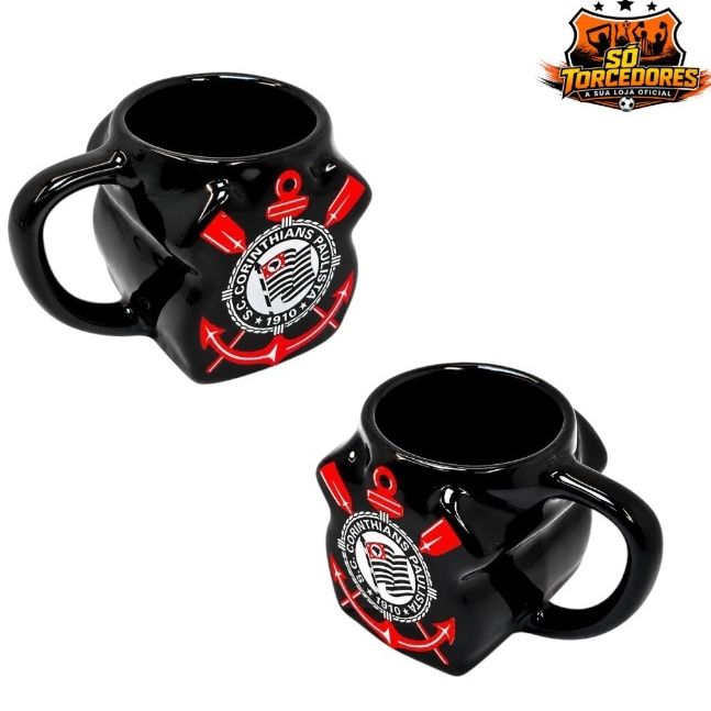 Caneca de Porcelana Escudo 3D OFICIAL Corinthians