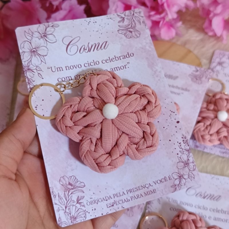10 Chaveiros  Flor Personalizado com Nome em Acrílico | Lembrancinha Maternidade, Batizado, Casamento, Aniversário