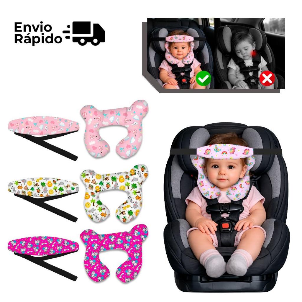 Almofada Para Pescoço Com faixa Apoio Suporte Cabeça Bebe Cadeirinha Carro Viagem Passeio