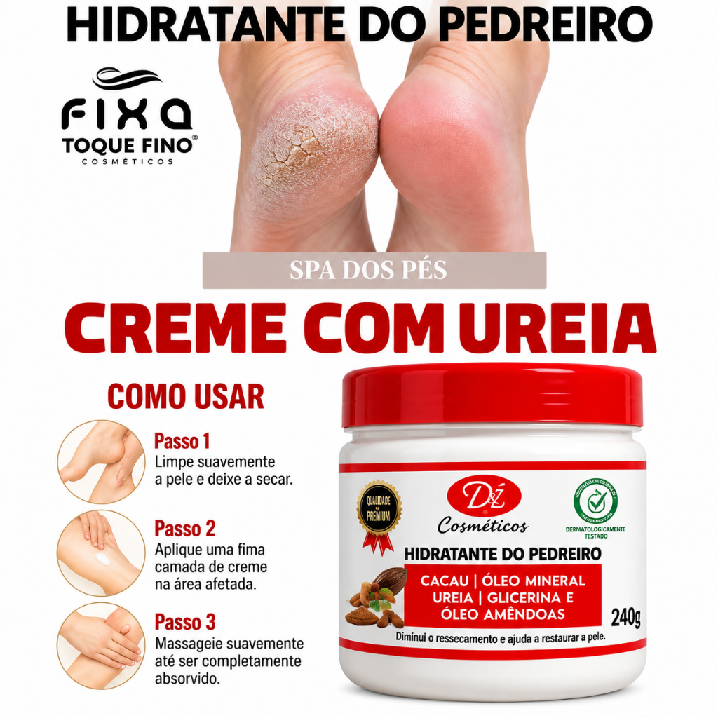Hidratante do Pedreiro para Pé Rachado Cotovelo Joelho Grosso Áspero Secos Ressecado Mão 30g