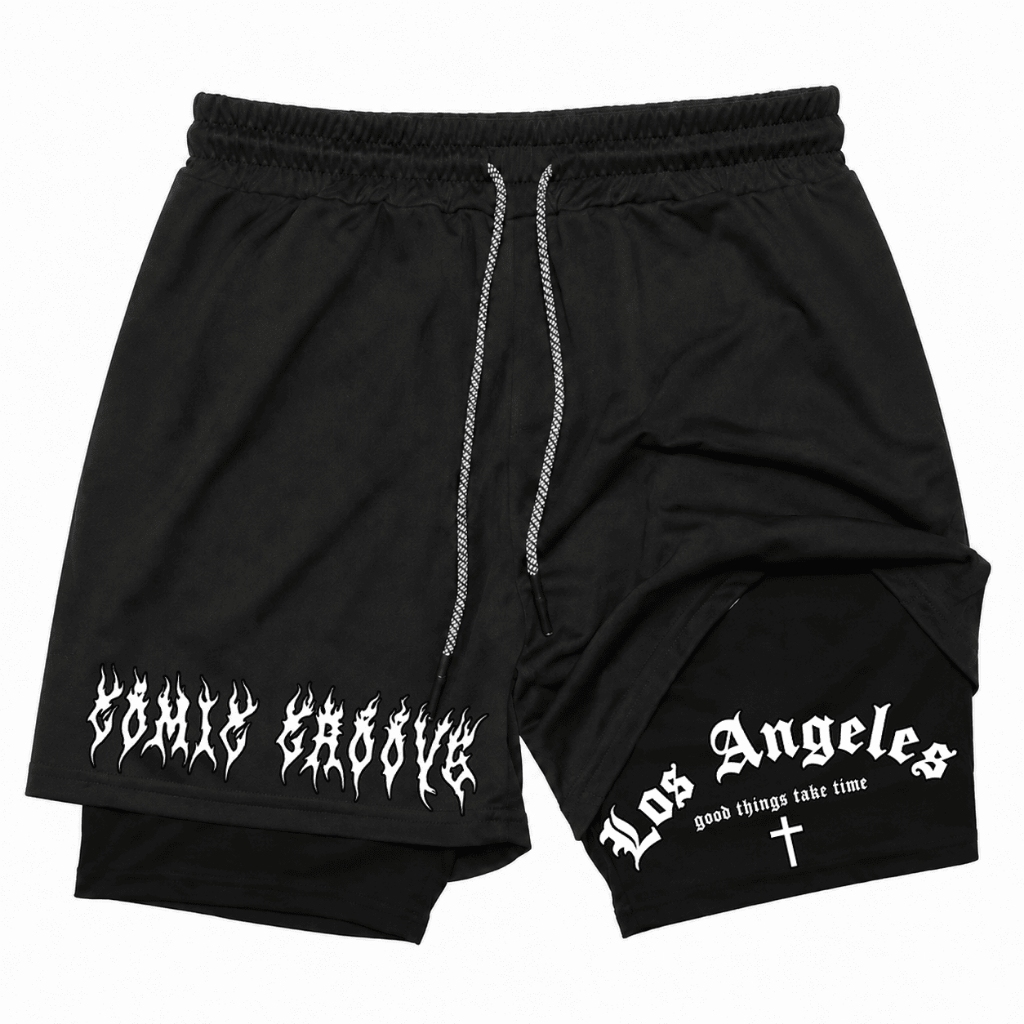 Short Masculino 2 em 1 Bermuda Compressão Plus Size Verão Casual Academia Corrida Dry Fit Respirável