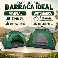 🔥 Barraca Camping Automático/Manual 2-4 Pessoas - Barraca De Acampamento A Prova D'Água - Barraca Camping Praia