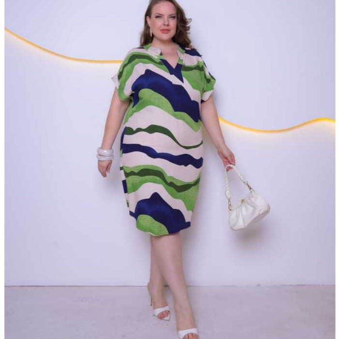 VESTIDO SHAMISE  PLUS SIZE G1 G2 G3 VISCOLINHO  ESTAMPADO E LISO CONFORTAVEL TENDENCIA ELEGANTE