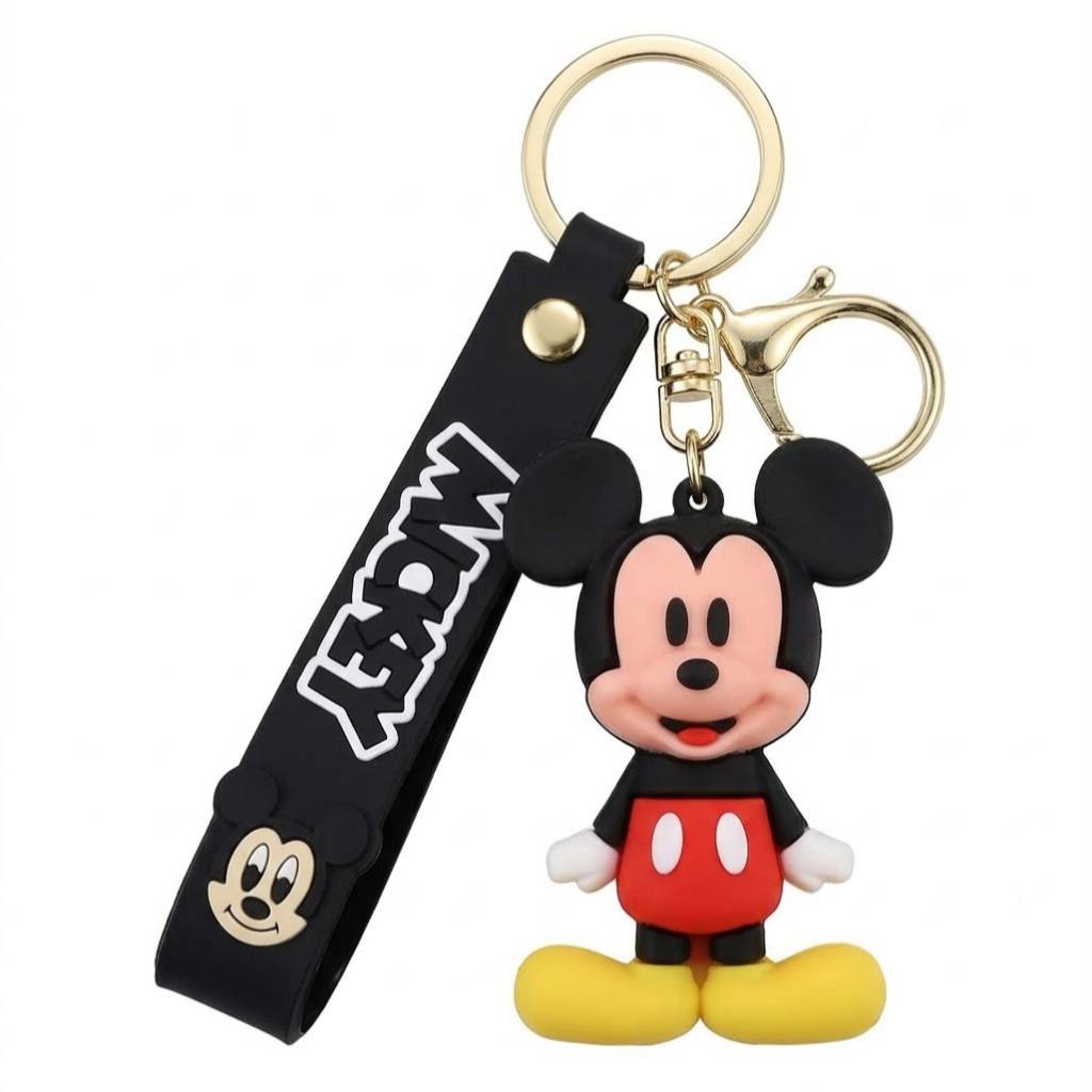 Chaveiro de Animação Emborrachado 3D Mickey Rabinho Personagem Desenho Animado Lembrancinha Minnie