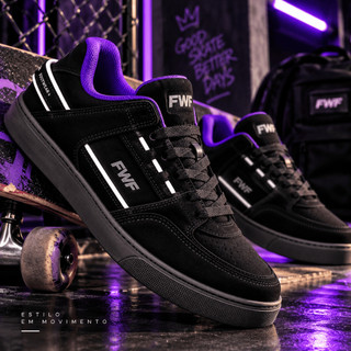 Tenis Casual Feminino Tênis Skatista Masculino Reflectivo Coil Preto Macio Promoção