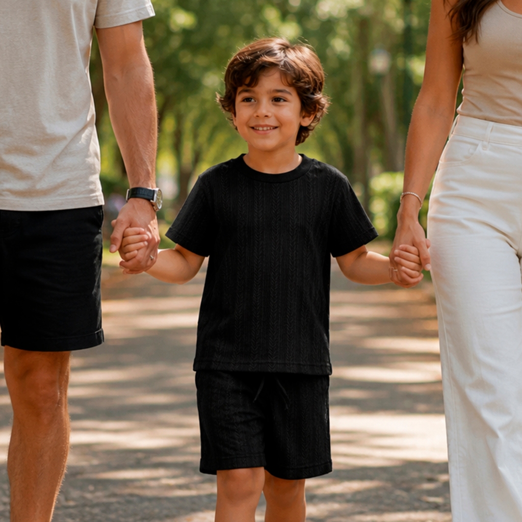 Conjunto Infantil Menino, composto por 2 peças camiseta manga curta e bermuda - estilo e conforto