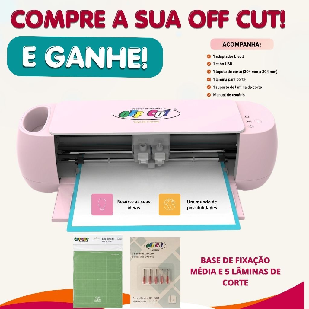 OFF CUT Plotter Recorte Profissional para Vinil, Papel, corte de letras, perfeita para pa…