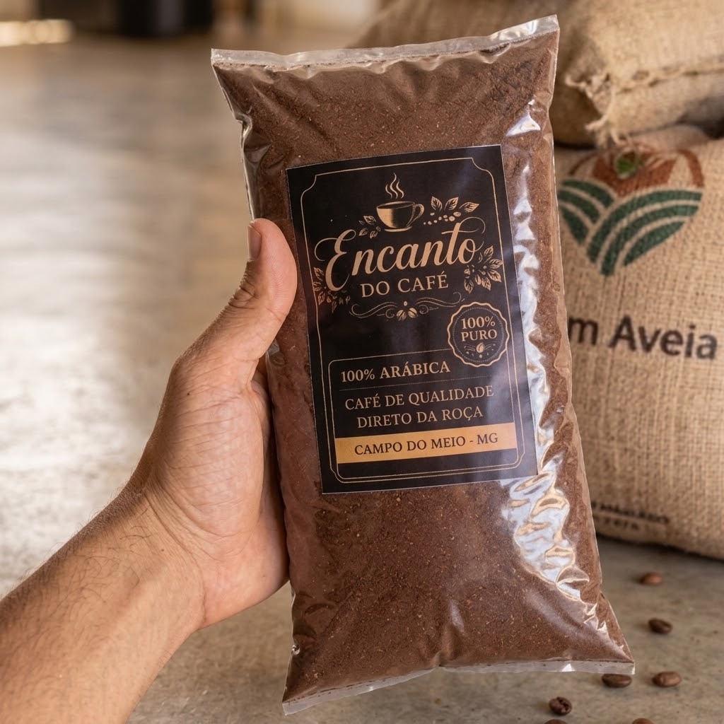 Café torrado e moído 100 % arábico natural gourmet  / 500g / 1Kg Cafe puro - Cafe encanto do grão