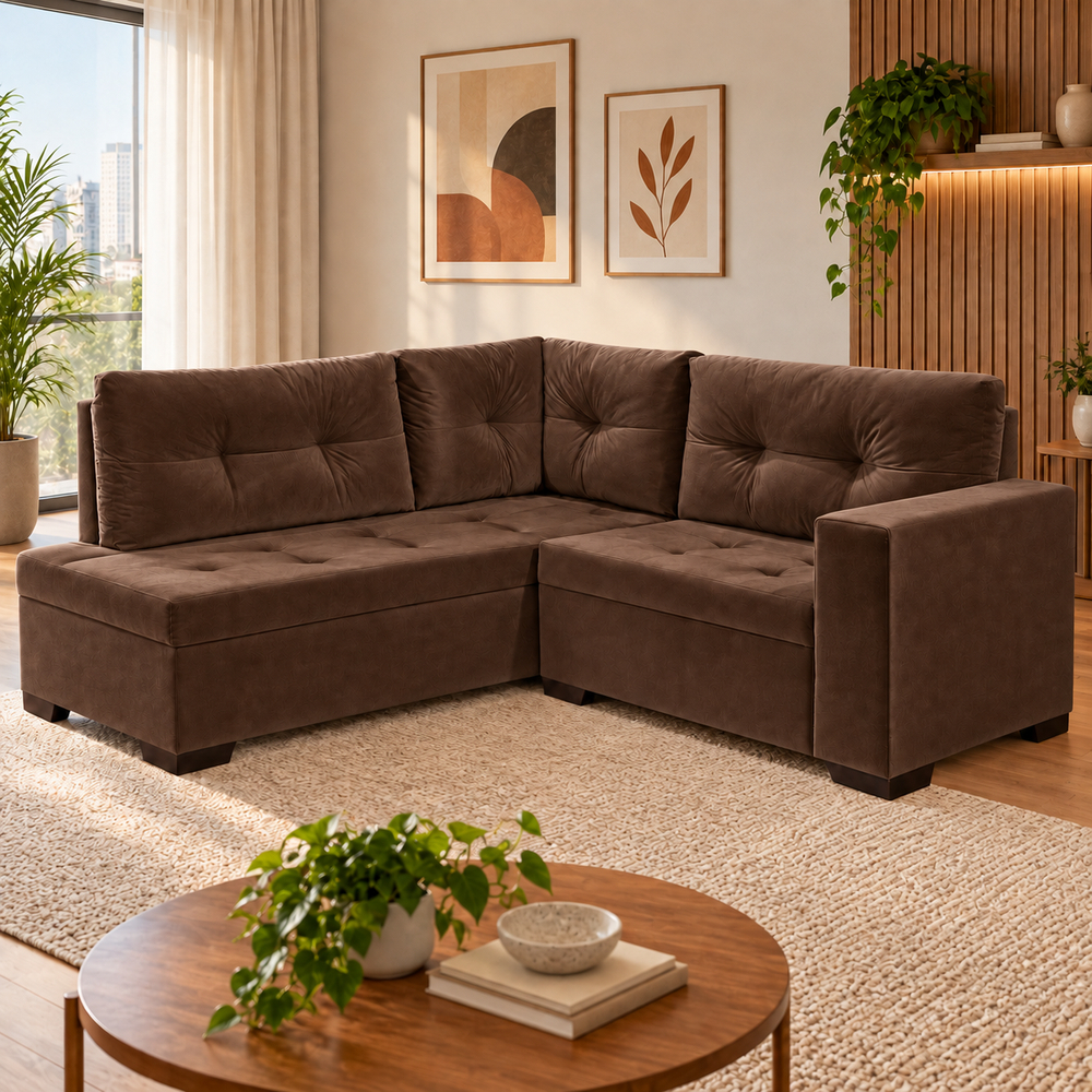 Sofá De Canto Lily Com Design Moderno E Aconchego