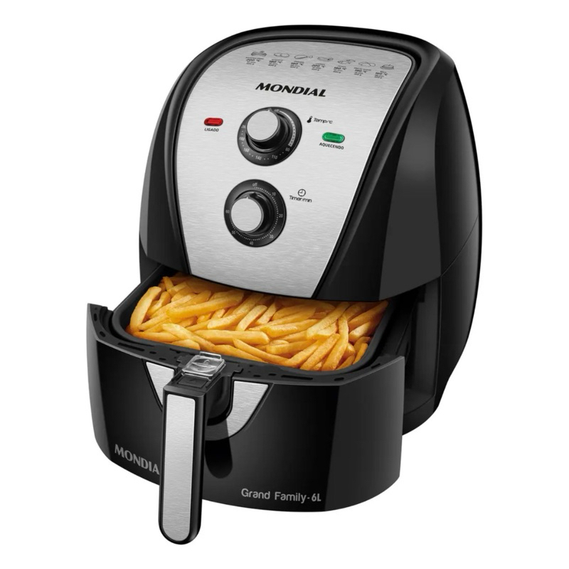 Air Fryer Mondial Fritadeira Elétrica Sem Óleo 1900W Grand Family 6 Litros 127V a Ar…