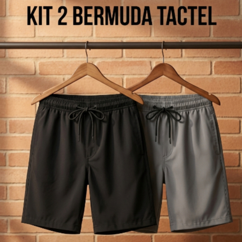 Kit 2 Bermudas Tactel/Elastano Premium P ao G3 - Conforto e Estilo