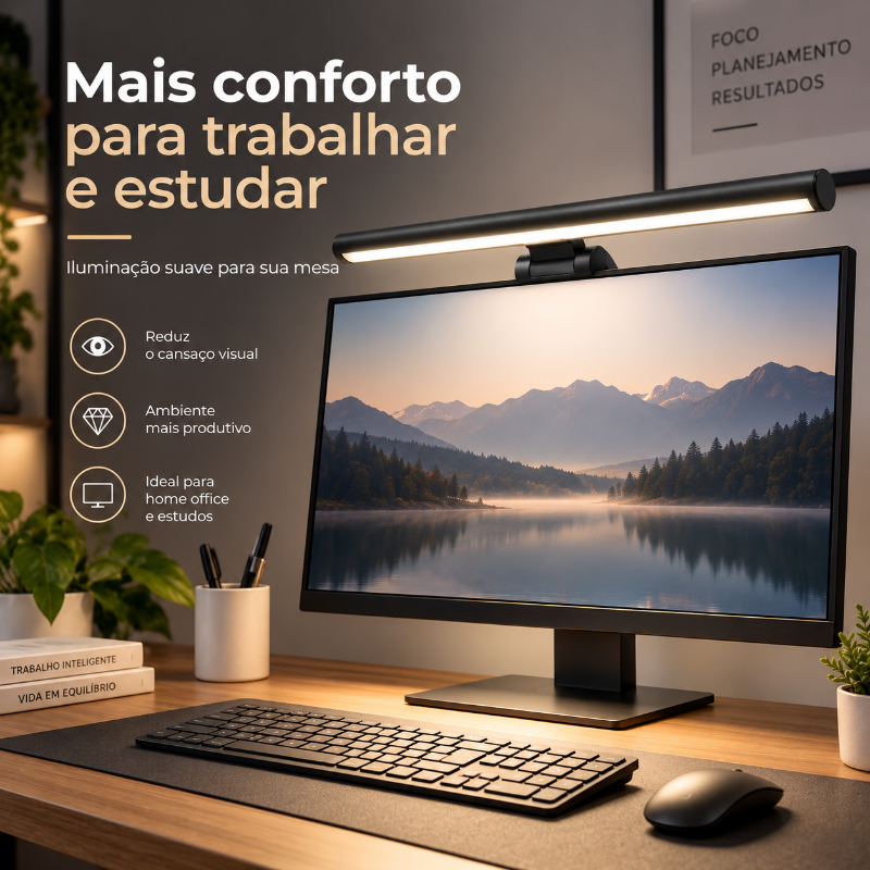 Luz de monitor de computador de mesa de 33 cm/50 cm, luz de tela LED, luz de leitura para computador