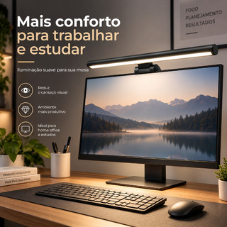 Luz de monitor de computador de mesa de 33 cm/50 cm, luz de tela LED, luz de leitura para computador