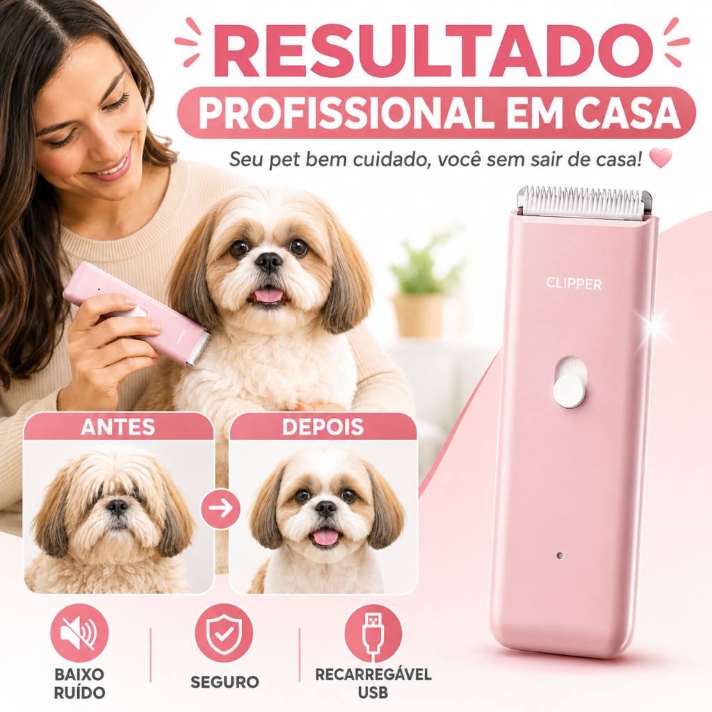 Aparador de pelos elétrico para cães e gatos, silencioso e à prova d’água, uso doméstico — imagem 2 de 2