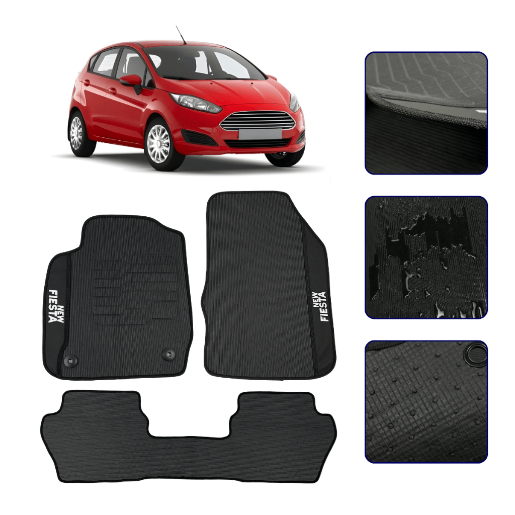 Jogo de Tapete Emborrachado Para New Fiesta 2014 15 16 17 18 19 Kit Automotivo