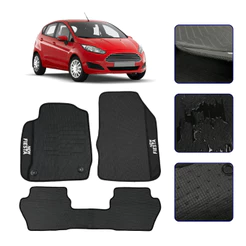Jogo de Tapete Emborrachado Para New Fiesta 2014 15 16 17 18 19 Kit Automotivo